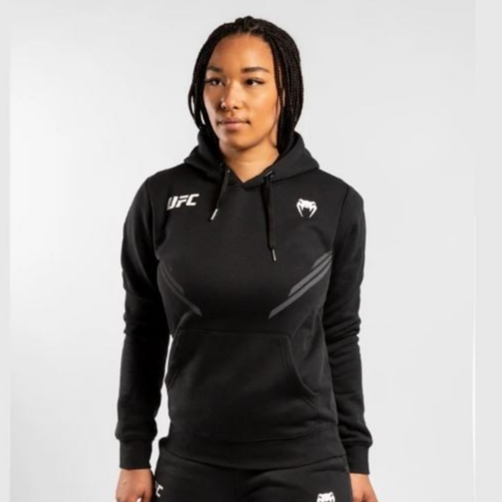 UFC Venum Womens Size Medium Hoodie Black Gray Fight Night Walkout Sweatshirt